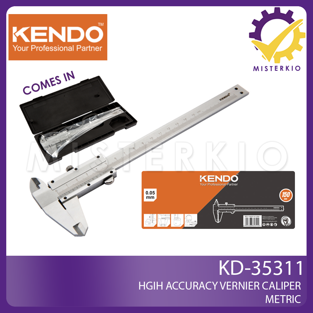 KENDO Vernier Caliper Metric, 0-150mm, Measuring Tool KD-35311 | Shopee ...