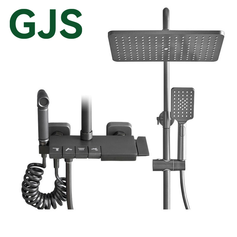 GJS Shower Set Copper Faucet Bathroom Hot and Cold Shower Head Piano Shower Shopee Singapore