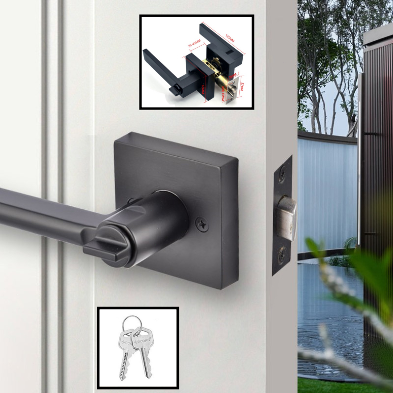 【Fast Delivery】Black Square Universal Bathroom Lockset Set / Household ...