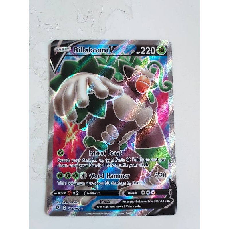 Pokemon rillaboom v full art rebel clash card | Shopee Singapore