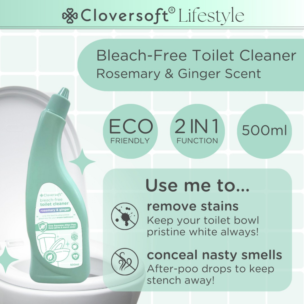 [Cloversoft Official] BleachFree Toilet Cleaner [500ml] Shopee Singapore