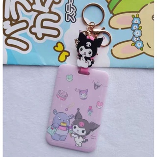 Cute Kuromi Keychain Card Holder Kuromi Badge Reel Retractable