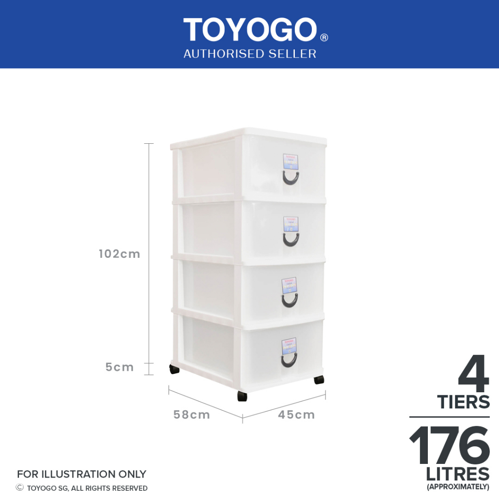 Toyogo 8044 8045 Plastic Storage / Drawer With Wheels