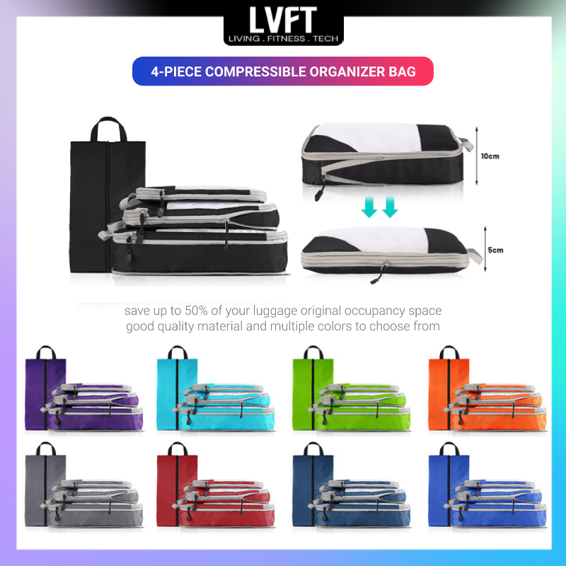 Ultralight 4 Piece Compression Pouch Set Suitcase Arrangement Case
