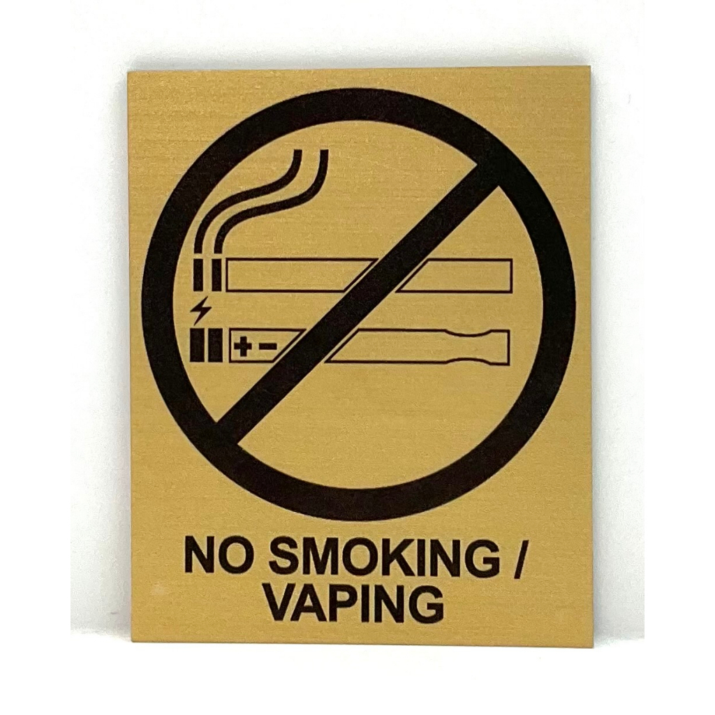 NO SMOKING / INHALE VAPOR SIGN/SIGNAGE | GOLDSiz HAIRLINE | WARNING ...