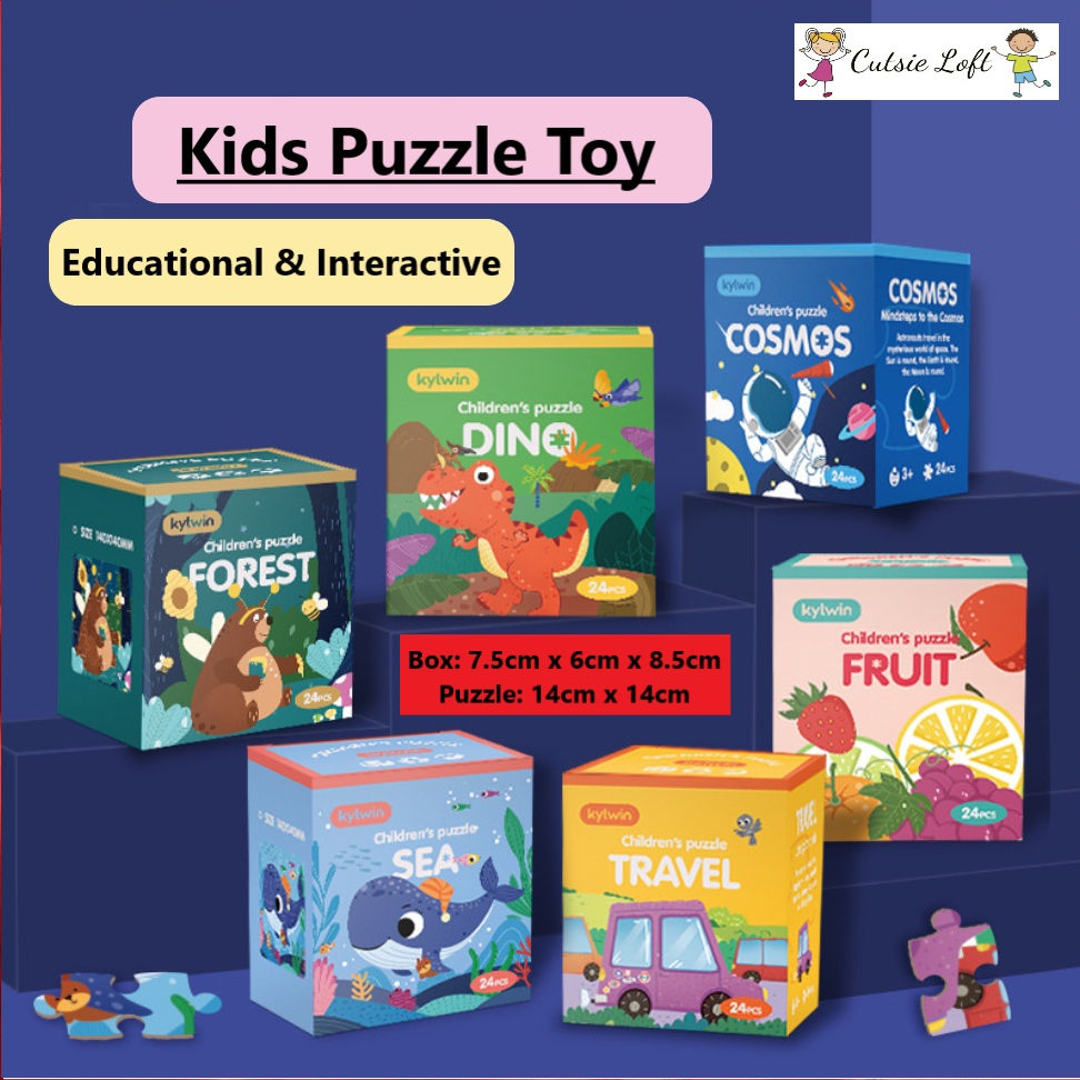 24pcs Children Jigsaw Puzzle Box Set | Early Education Toys | Animal Puzzles Goodie Bag | Children Day Birthday Gifts