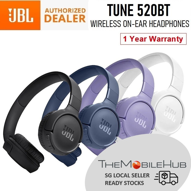 JBL Tune 520BT Wireless Bluetooth On Ear Headphones Pure Bass Earphones