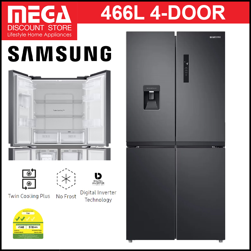 SAMSUNG RF48A4010B4 466L 4DOOR FRIDGE WITH NONPLUMBING WATER