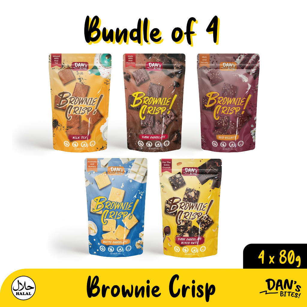 DAN'S BITES Brownie Crisp 4PACKS x 80g Bundle | Shopee Singapore