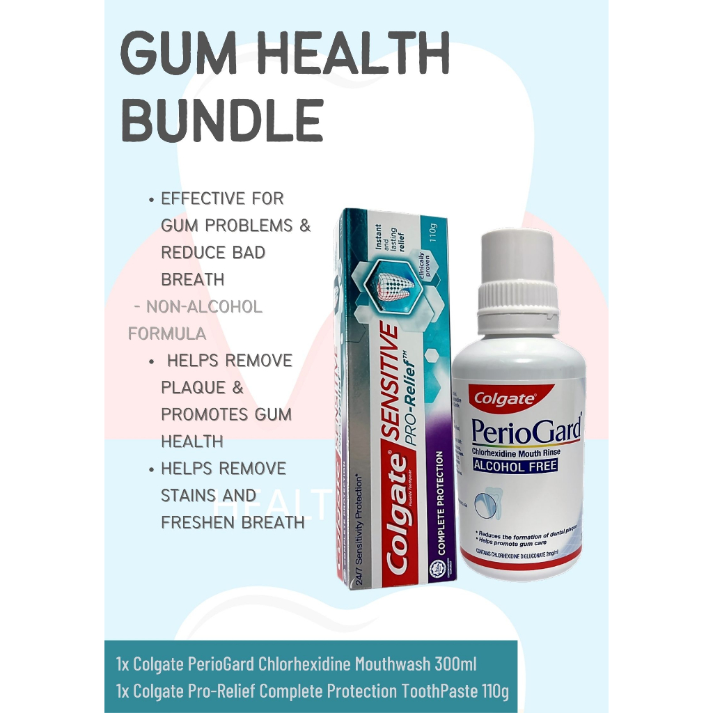 Colgate PerioGard Chlorhexidine MouthRinse Alcohol Free 300ml + Complete Protection Toothpaste