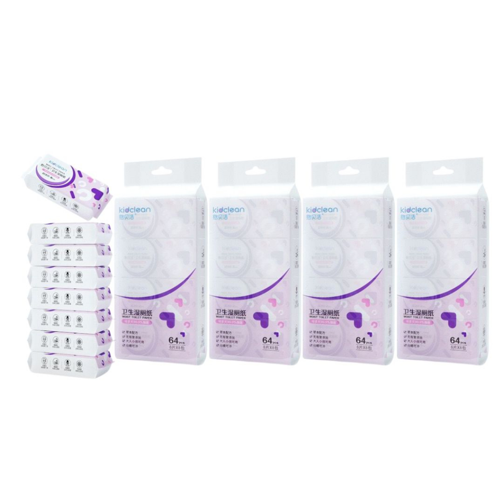 KIDCLEAN Moist Toilet Paper -1 Box ( 8 Pcs x 4 Package) | Shopee Singapore