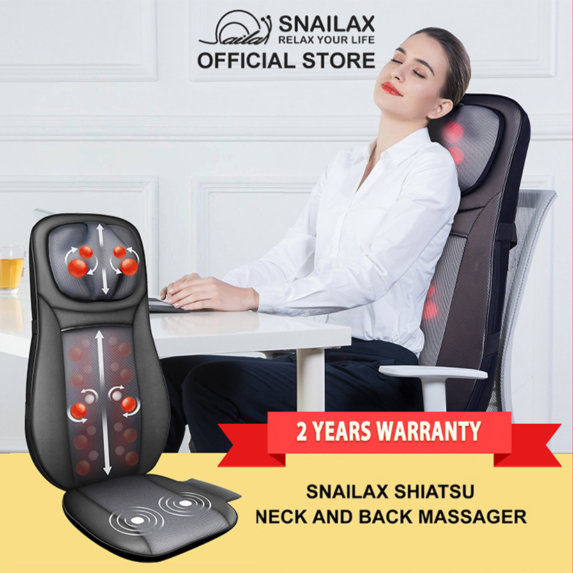 SNAILAX SL233 Neck Back Shiatsu Massager with Heat Full Back Kneading Shiatsu or Rolling Massage Gifts Shopee Singapore