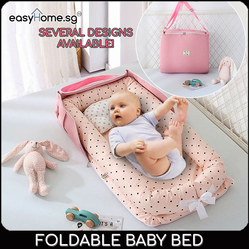 Easyhome.sg Foldable Baby Bed Portable Bed Newborn Cot Sleeping