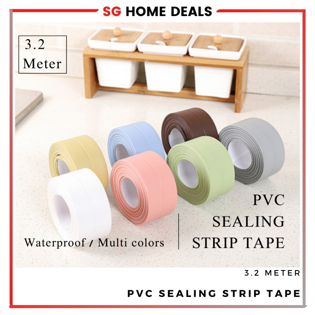 PVC Bathroom Kitchen Shower Sink Bath Sealing Strip Tape Self Adhesive Waterproof Wall Sticker