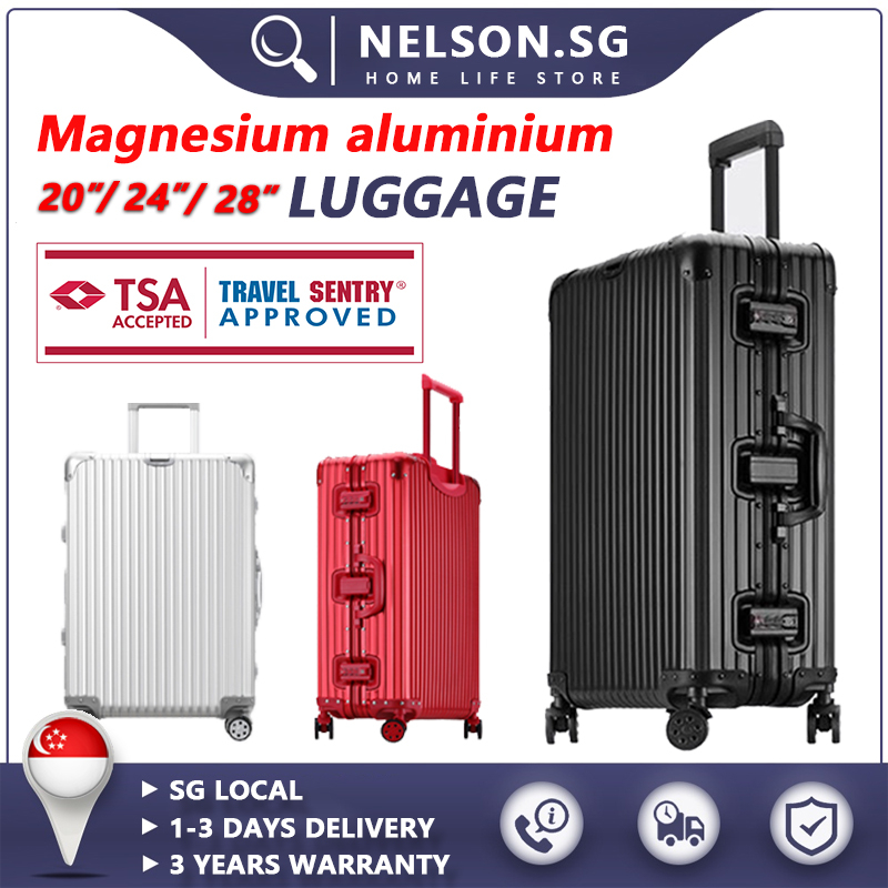 NELSON Full Aluminium Magnesium Luggage Boarding Luggage With TSA Lock