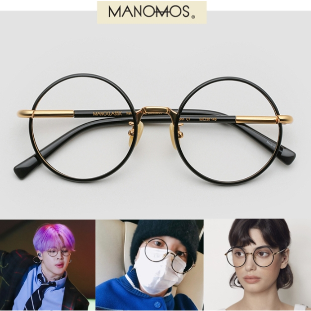 MANOMOS John c1 BTS JIMIN sunglasses Oversized round shape cute sunglasses Black Gold Sunglasses Shopee Singapore