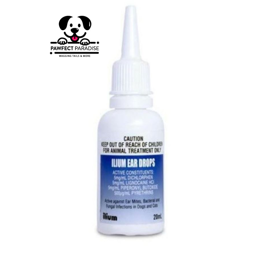 Ilium Ear Drop for Dog & Cats 20ml Pet Ear Infection Ear Mites Fungal