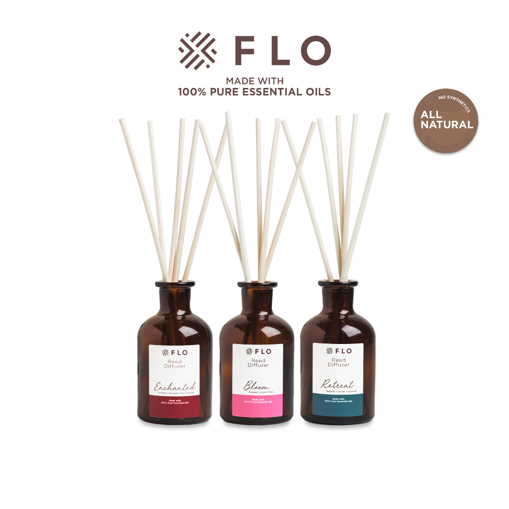 FLO Reed Diffuser 100ml AlcoholFree and Infused with Pure Essential