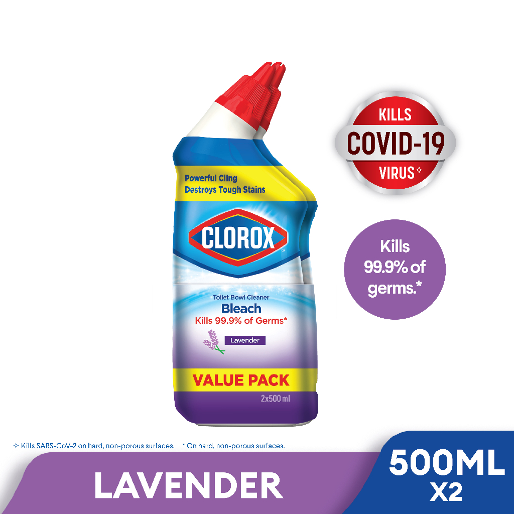 Clorox Toilet Bowl Cleaner With Bleach Lavender Scent 500Ml X 2