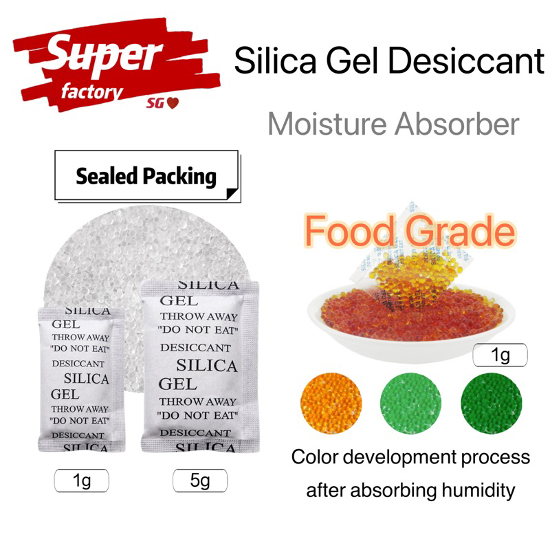 [SG in stock] 1g/5g Silica Gel Packets Food Grade Safe Dehumidifier
