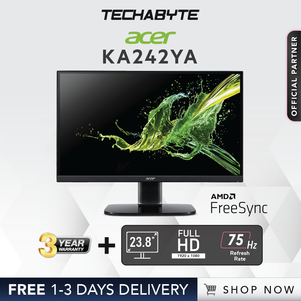 Acer KA242Y A 24" FHD 75Hz Free Sync Monitor Shopee Singapore