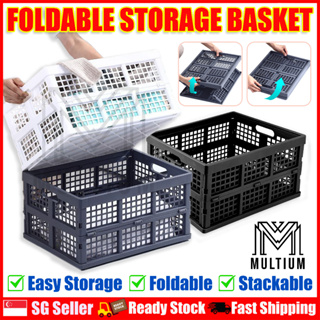 ZHJINGYU Crates for Storage,Plastic Baskets for Organizing,Collapsible Shopping Basket,Foldable Crate with Handles,Collapsible Storage crate,car