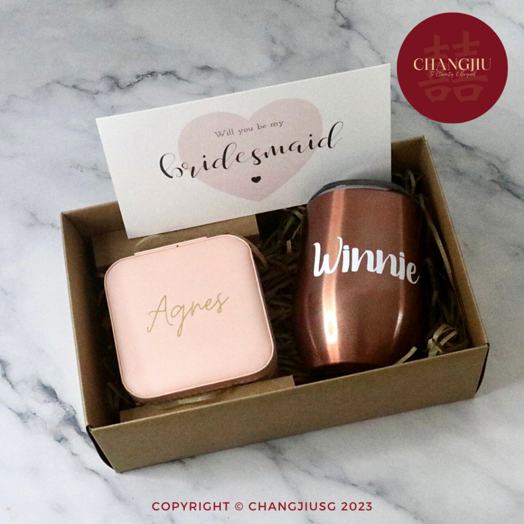 [SG 🇸🇬 Seller] Personalised Bridesmaid Gift Set With Box (Tumbler