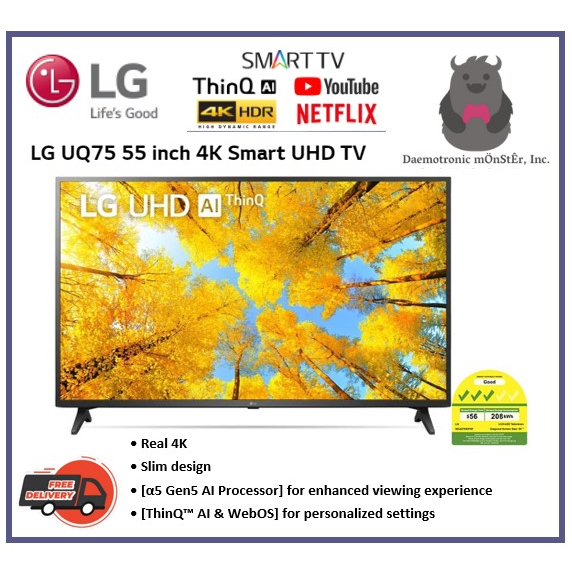 Lg Uq75 55 Inch 4k Smart Uhd Tv With Lg Magic Remote Free Digital