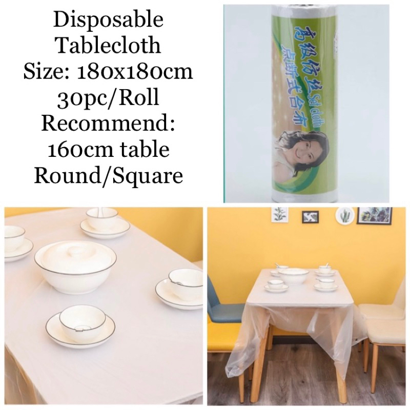 30pc Disposable Tablecloth 160cm/180cm/200cm | Shopee Singapore