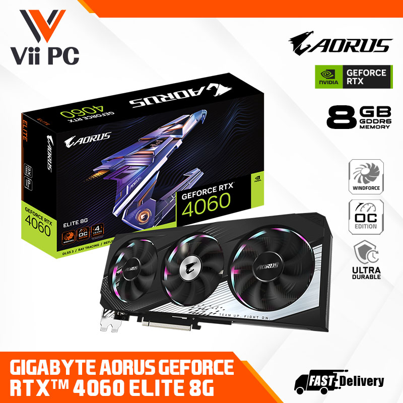 GIGABYTE AORUS NVIDIA GeForce RTX 4060 RTX4060 ELITE 8GB GDDR6 DLSS 3 4