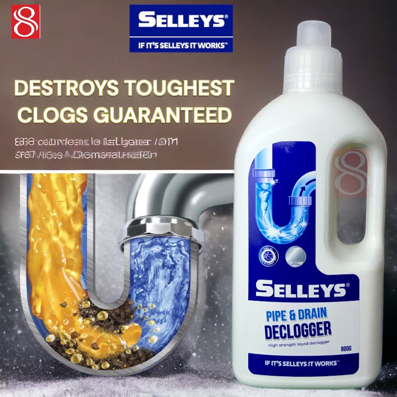 SELLEYS pipe & drain declogger , pipe cleaner , drain cleaner 800ml