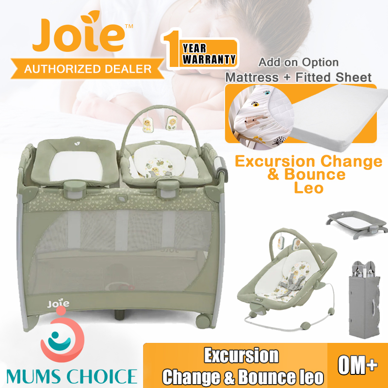 Joie Excursion Change & Bounce Travel Cot Leo Shopee Singapore