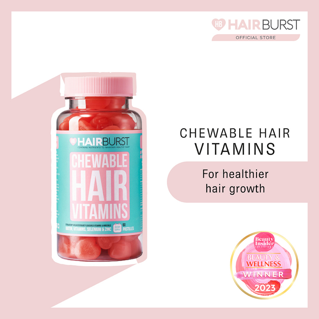 Hairburst Chewable Hair Vitamins (60 gummies) (exp: May 2024) | Shopee ...