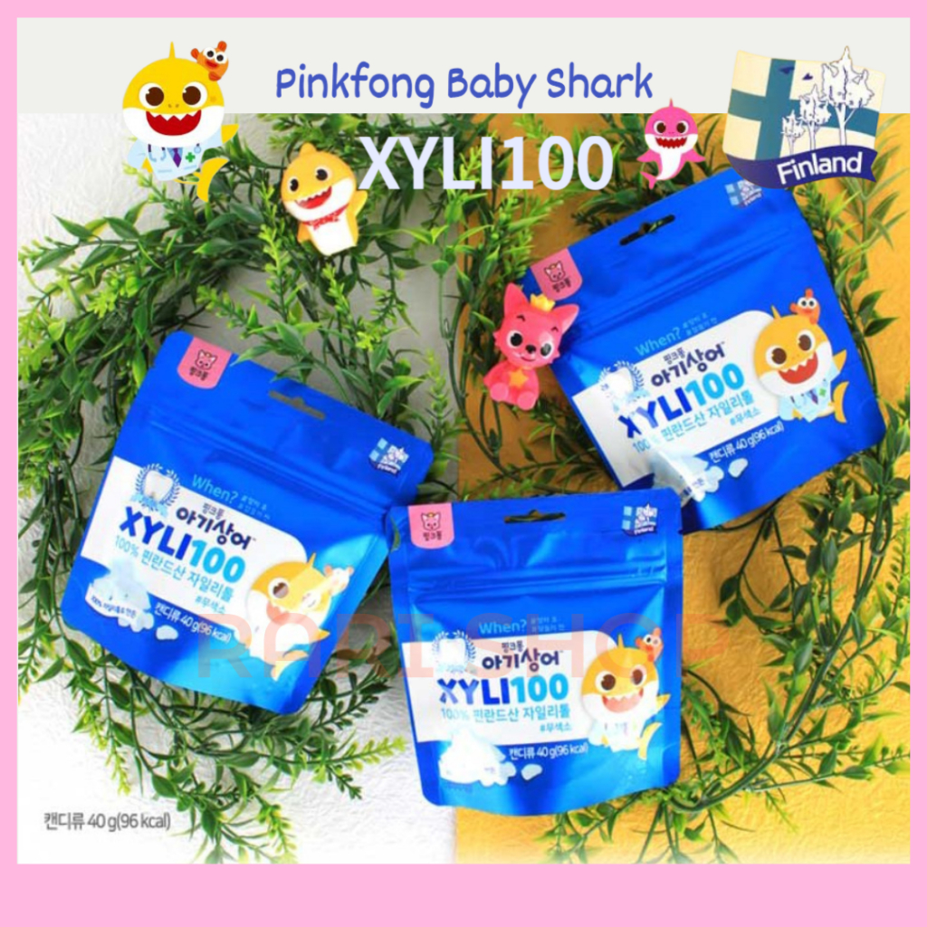 [Pink fong] Xylitol 100 40g (3p) Infant Brush Finnish Xylitol Colorless