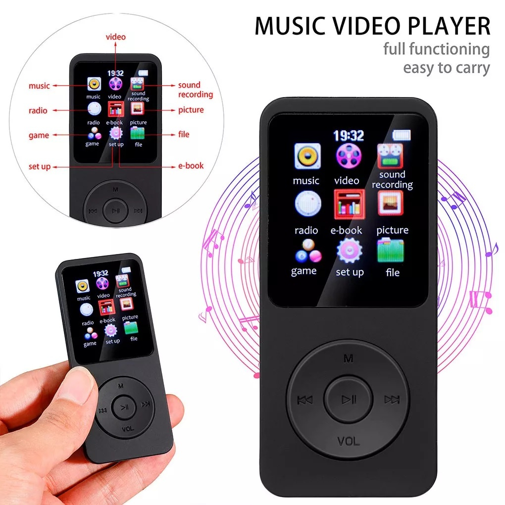 Mini Portable MP3 MP4 Music Player HiFi Audio Video Player LCD Screen