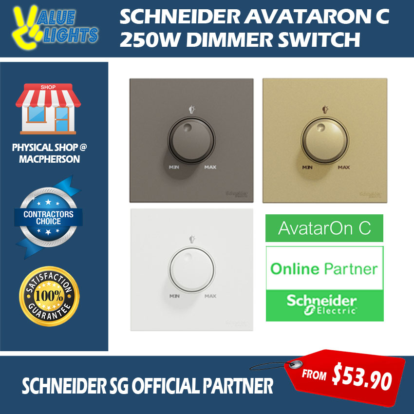 [Official Schneider Partner] Schneider AvatarOn C Universal Dimmer Switch Multistandard 240V