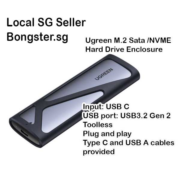 Ugreen 90264 M.2 Sata NVME Hard drive enclosure Shopee Singapore