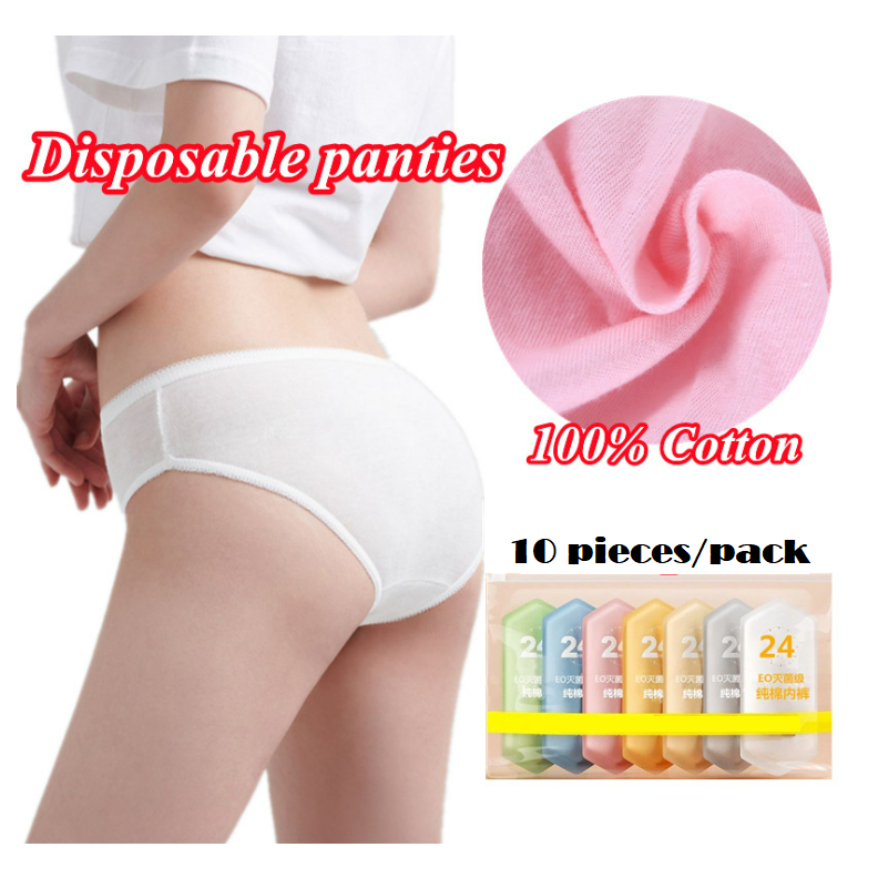 100% Cotton Ladies Disposable Panties, Ladies Cotton Underwear for