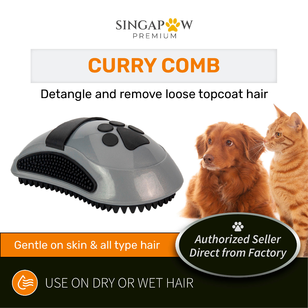 FURminator Curry Comb for Dogs and Cats Pet Grooming Tool Dogs Cats Comb Shopee Singapore