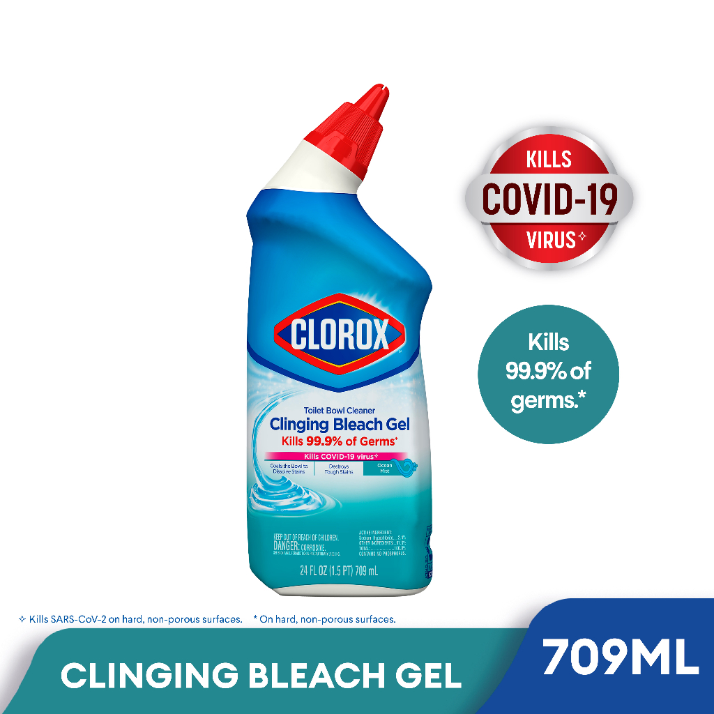 Clorox Toilet Bowl Cleaner With Clinging Bleach Gel Cool Wave Scent