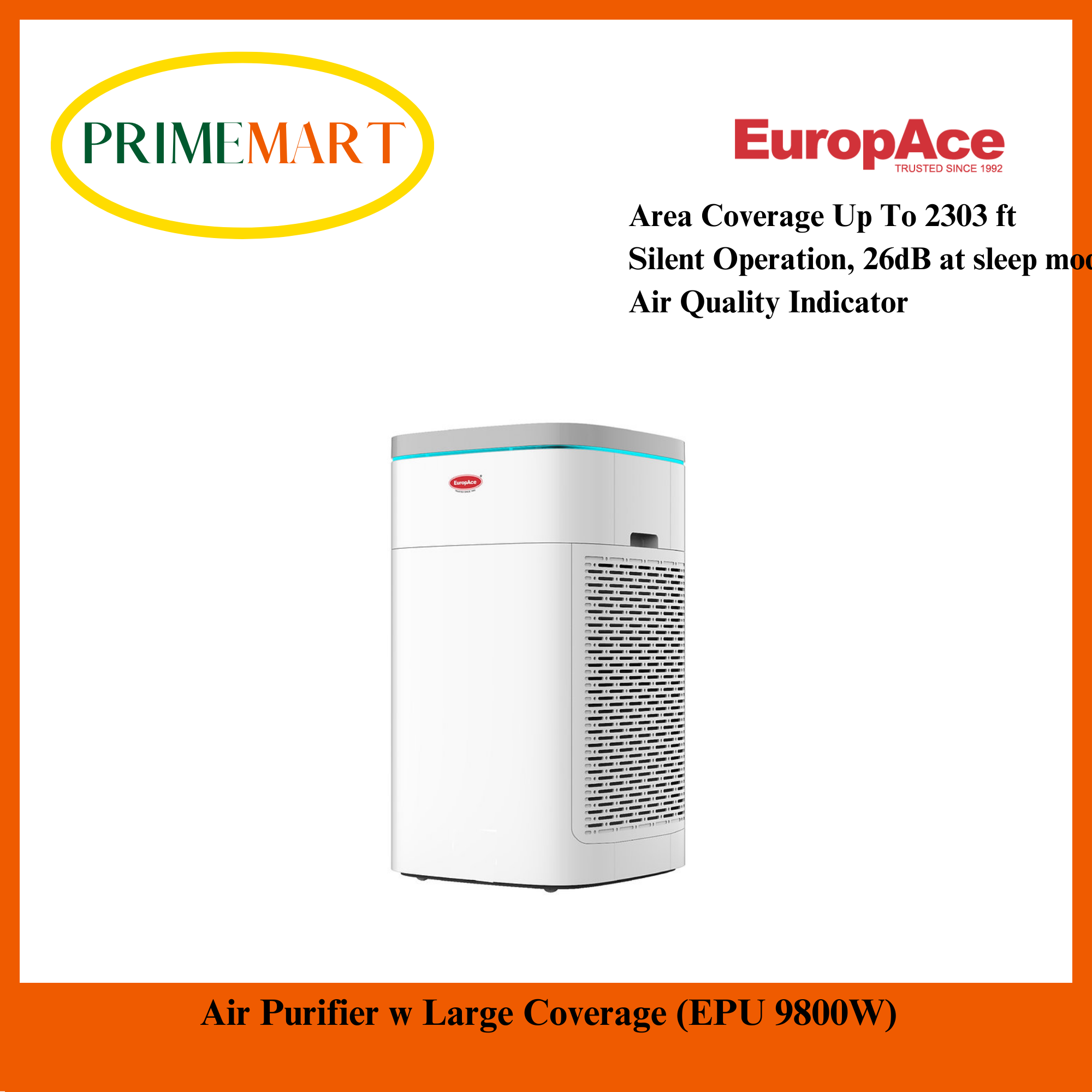 EuropAce Air Purifier w Large Coverage EPU 9800W Shopee Singapore