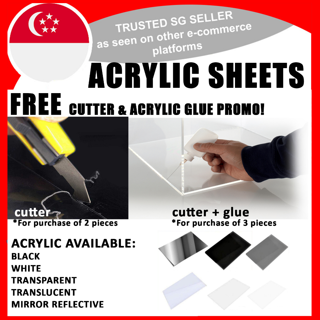 Large Acrylic Sheets [FREE DIY ACRYLIC CUTTER & GLUE] [SG SELLER] Shopee Singapore