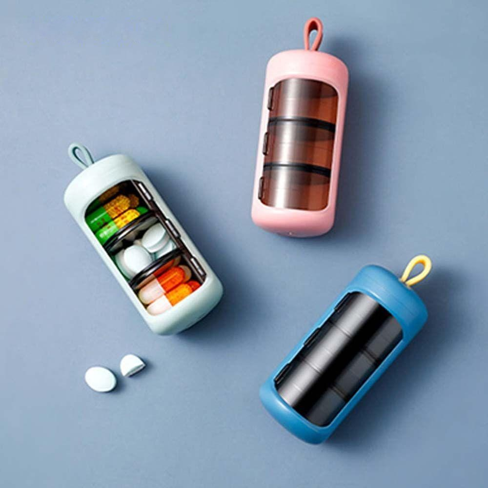 Pill Box Storage Sliding Compartment Capsules Medicine Organizer Travel