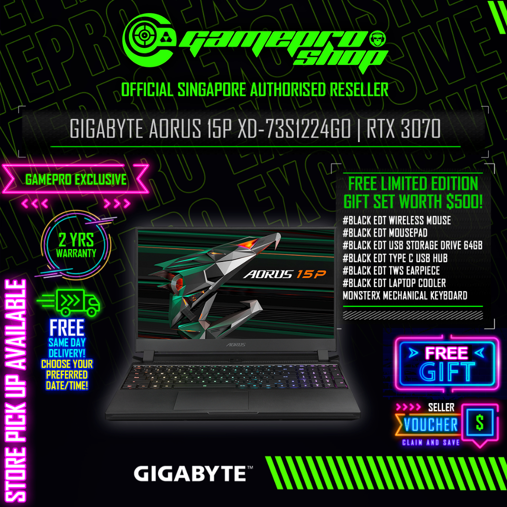 EXCLUSIVE | Gigabyte Aorus 15P XD-73S1224GO Gaming Laptop / i7-11800H / RTX3070 / 15.6
