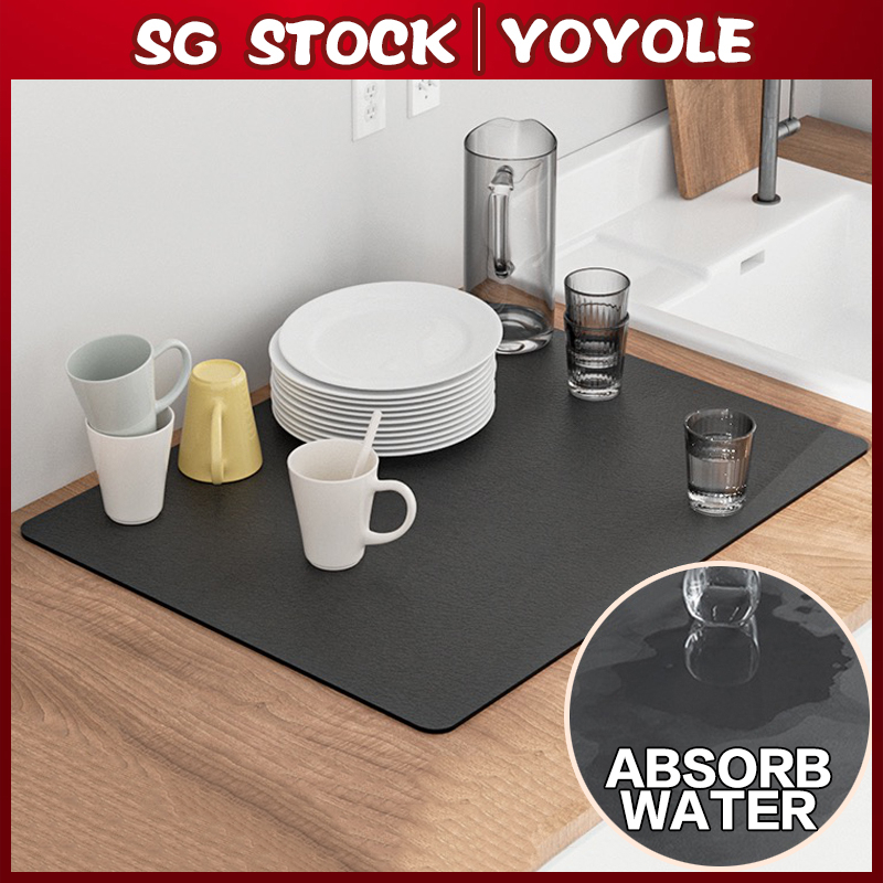 Soft Diatomite Mat Kitchen Sink Mat Diatomite Dish Drying Mat Water