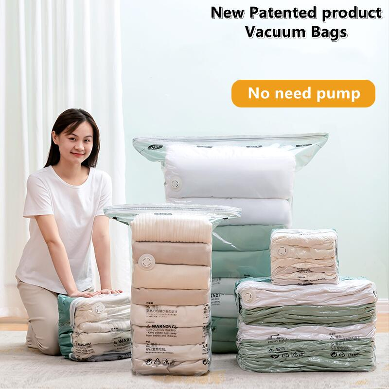 No Need Pump Vacuum Bags Large Plastic Storage Bags for Storing Clothes