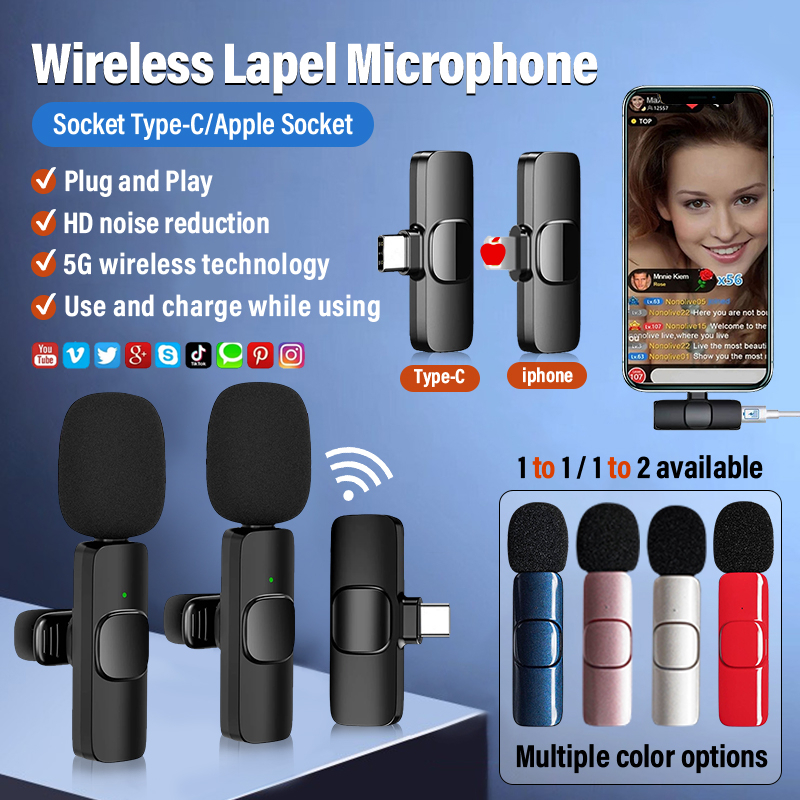 [SG Stock] Okwis Wireless Lavalier Microphone Wireless Microphone