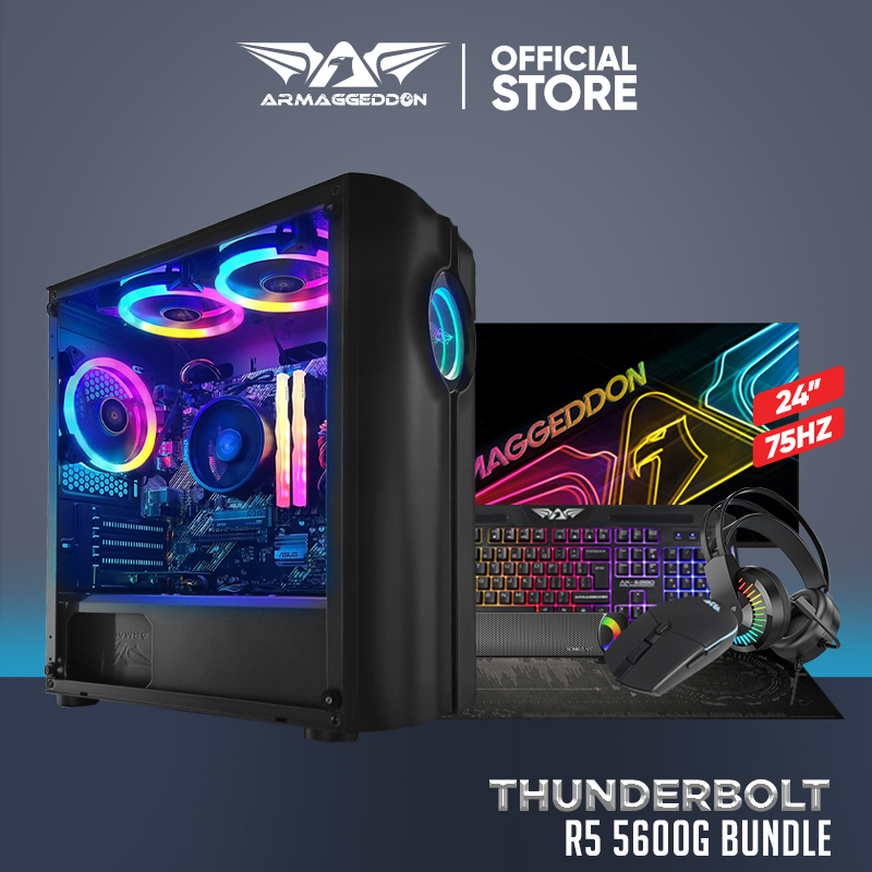 Armaggeddon Thunderbolt R5 5600G | Best Entry Level for Gaming and Office | 16GB RGB RAM | 1TB SSD
