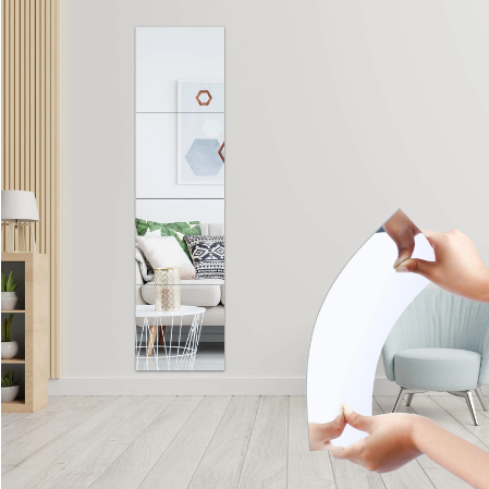 Mirror Wall Sticker Square Acrylic Wall Sticker Self-adhesive Tiles ...