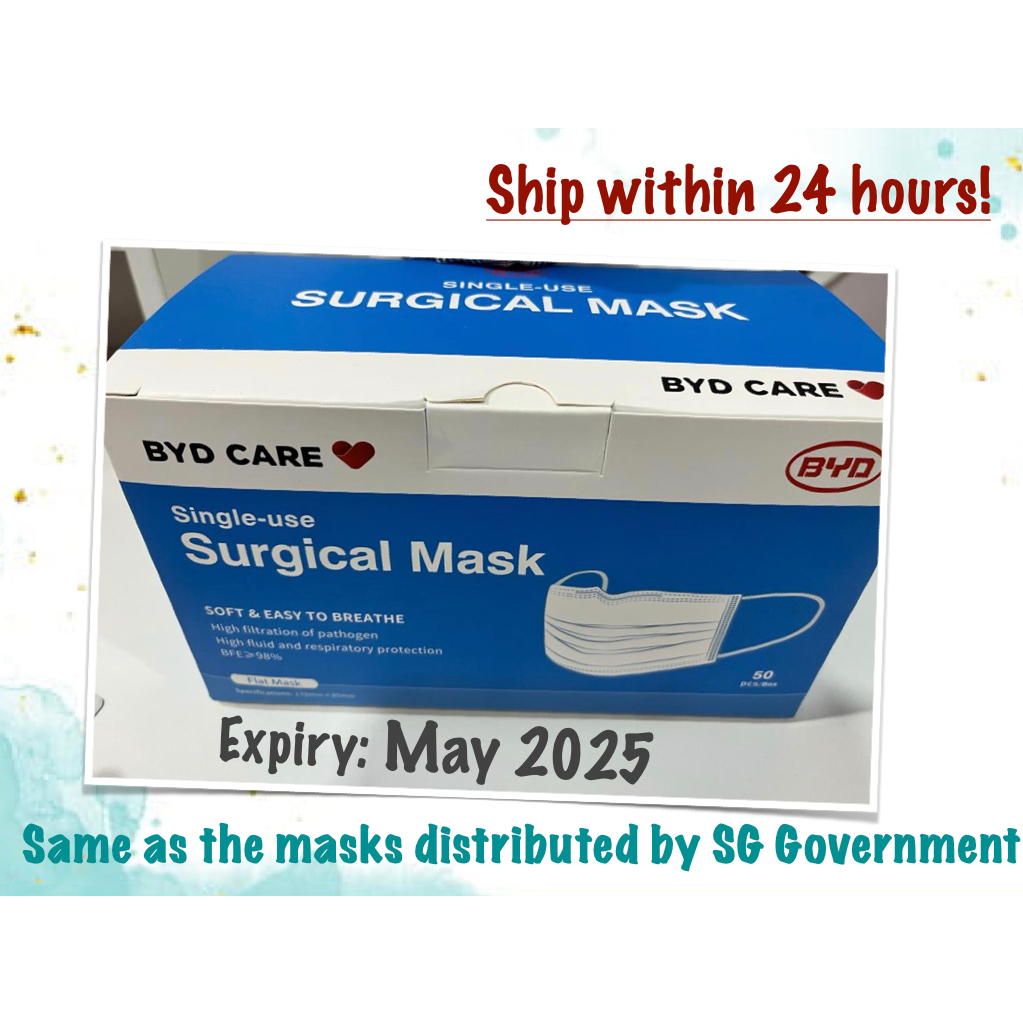 [Fast Delivery Expiry Sept 2024] BYD Care Singleuse Surgical Mask